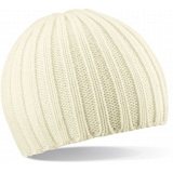 Beechfield Off White Chunky Knit Winter Beanie Cap