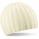 Beechfield Off White Chunky Knit Winter Beanie Cap