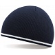 Beechfield French Navy / White Stripe Winter Beanie Cap