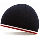 Beechfield French Navy / White / Red Stripe Winter Beanie Cap