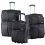 Caribee Tourist 3 Piece (20" 24" 28") Luggage Set Black 