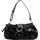 Charley Clark Small Black Faux Leather Grab Handbag / Shoulder Bag