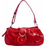Charley Clark Small Red Faux Leather Grab Handbag / Shoulder Bag