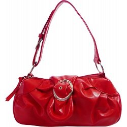 Charley Clark Small Red Faux Leather Grab Handbag / Shoulder Bag