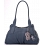 Ciccia Dangle Bow Ball Large Leather Shoulder Bag / Handbag Slate 
