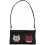 Ciccia Cat Face With Collar Leather Evening Bag / Mini Handbag Black 