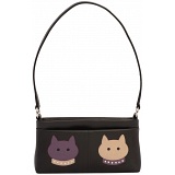Ciccia Cat Face With Collar Leather Evening Bag / Mini Handbag