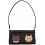 Ciccia Cat Face With Collar Leather Evening Bag / Mini Handbag Chocolate Brown 