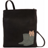 Ciccia Cat Puss In Boots Leather X Cross Body Bag / Handbag