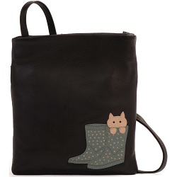Ciccia Cat Puss In Boots Leather X Cross Body Bag / Handbag