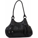 Ciccia Stitch Flower Scoop Leather Underarm Shoulder Bag / Handbag