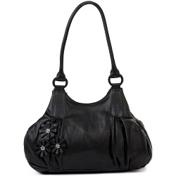Ciccia Stitch Flower Scoop Leather Underarm Shoulder Bag / Handbag
