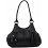 Ciccia Stitch Flower Scoop Leather Underarm Shoulder Bag / Handbag Black 