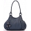 Ciccia Stitch Flower Scoop Leather Underarm Shoulder Bag / Handbag Slate 