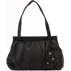 Ciccia Hanging Flower Large Leather Underarm Shoulder Bag / Handbag