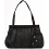Ciccia Hanging Flower Large Leather Underarm Shoulder Bag / Handbag Black 