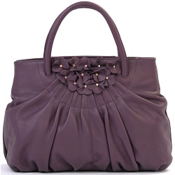 Ciccia Flower Cluster Leather Grab Bag / Handbag