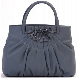 Ciccia Flower Cluster Leather Grab Bag / Handbag