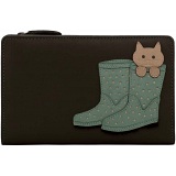 Ciccia Cat Puss In Boots Leather Zip Around Purse / Wallet