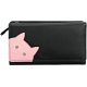 Ciccia Cheeky Cat Face Large Leather Tri-Fold Purse / Wallet