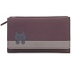 Ciccia Off The Wall Large Leather Tri-Fold Cat Face Purse / Wallet