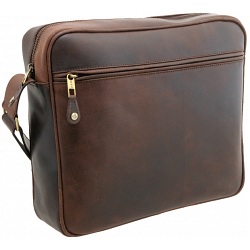 Detour Zip Top Leather Messenger Bag (Brown) Detour Zip Top Leather Messenger Bag (Brown)