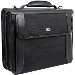 Gino Ferrari Monarch A4 Zip Folio with File Section and Shoulder Strap
