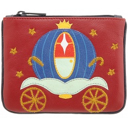 Harness Cinderellas Carriage Zip Top Applique Leather Coin Purse Harness Cinderellas Carriage Zip Top Applique Leather Coin Purse
