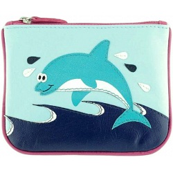 Harness Ocean Dolphin Applique Leather Coin Purse Harness Ocean Dolphin Applique Leather Coin Purse