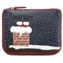 Harness Christmas Roof Applique Scene Leather Coin Purse Harness Christmas Roof Applique Scene Leather Coin Purse