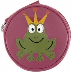 Harness Frog Prince Applique Circular Leather Coin Purse