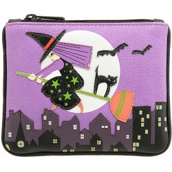 Harness Halloween Zip Top Applique Leather Coin Purse Harness Halloween Zip Top Applique Leather Coin Purse