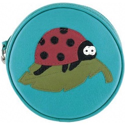 Harness Ladybird Applique Circular Leather Coin Purse Harness Ladybird Applique Circular Leather Coin Purse