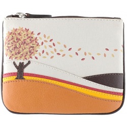 Harness Autumn Tree Scene Applique Leather Coin Purse Harness Autumn Tree Scene Applique Leather Coin Purse
