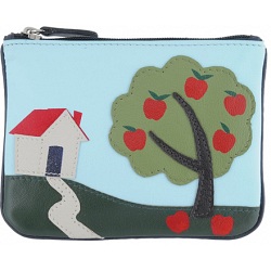 Harness Apple Tree Applique Leather Coin Purse