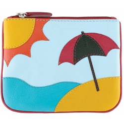 Harness Beach Scene Applique Leather Coin Purse Harness Beach Scene Applique Leather Coin Purse