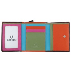 Harness Leather Rainbow Purse With Zip Around Coin Section