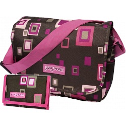 JanSport 8-Track Mini Flapover Messenger Bag with Purser / Surf Wallet JanSport 8-Track Mini Flapover Messenger Bag with Purser / Surf Wallet