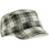 Beechfield Grey Plaid Army Style Fashion Baseball Cap