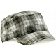Beechfield Grey Plaid Army Style Fashion Baseball Cap
