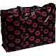 Lindy Lou Lips PVC Showerproof Shoulder Bag / Shopping Tote Bag Black