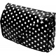 Lindy Lou Black and White Polka Dot PVC Messenger Bag / Flapover Bag