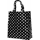 Lindy Lou Black and White Polka Dot PVC Shopping Tote Bag / Shopper