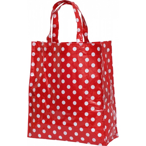 Lindy Lou Red and White Polka Dot PVC Shopping Tote Bag / Shopper