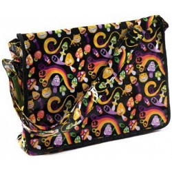 Lindy Lou Psychedelic Mushroom PVC Messenger Bag / Flapover Bag