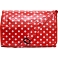 Lindy Lou Red and White Polka Dot PVC Messenger Bag / Flapover Bag
