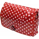 Lindy Lou Red and White Polka Dot PVC Messenger Bag / Flapover Bag
