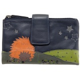 Lyla and Tilly Hedgehog and Stars Applique Leather Purse