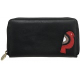 Lyla and Tilly Leather Zip Around Bird Purse