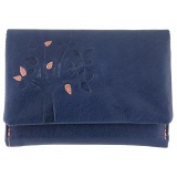 Lyla and Tilly Tree Emboss Medium Leather Flap Over Purse